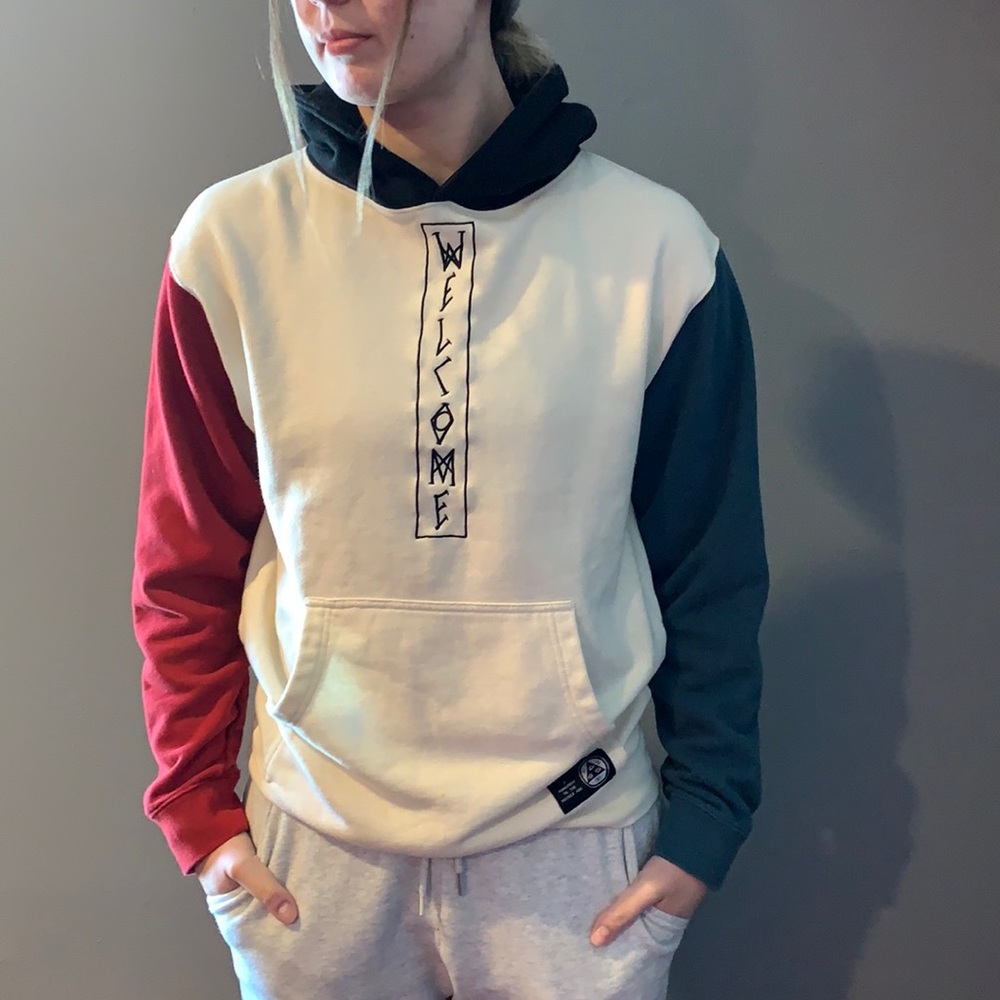 Zumiez graphic hoodie “Welcome Brand”